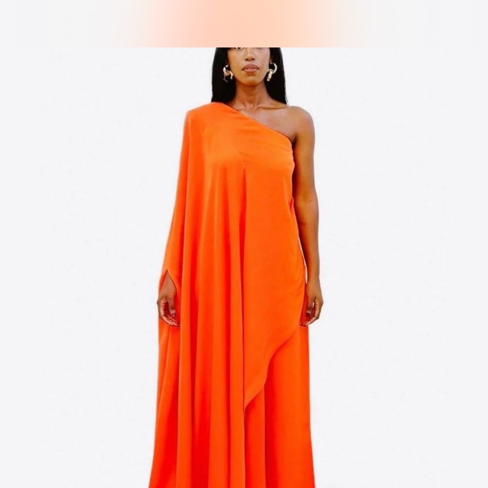 Hanifa Orange One-Shoulder Backless Gown